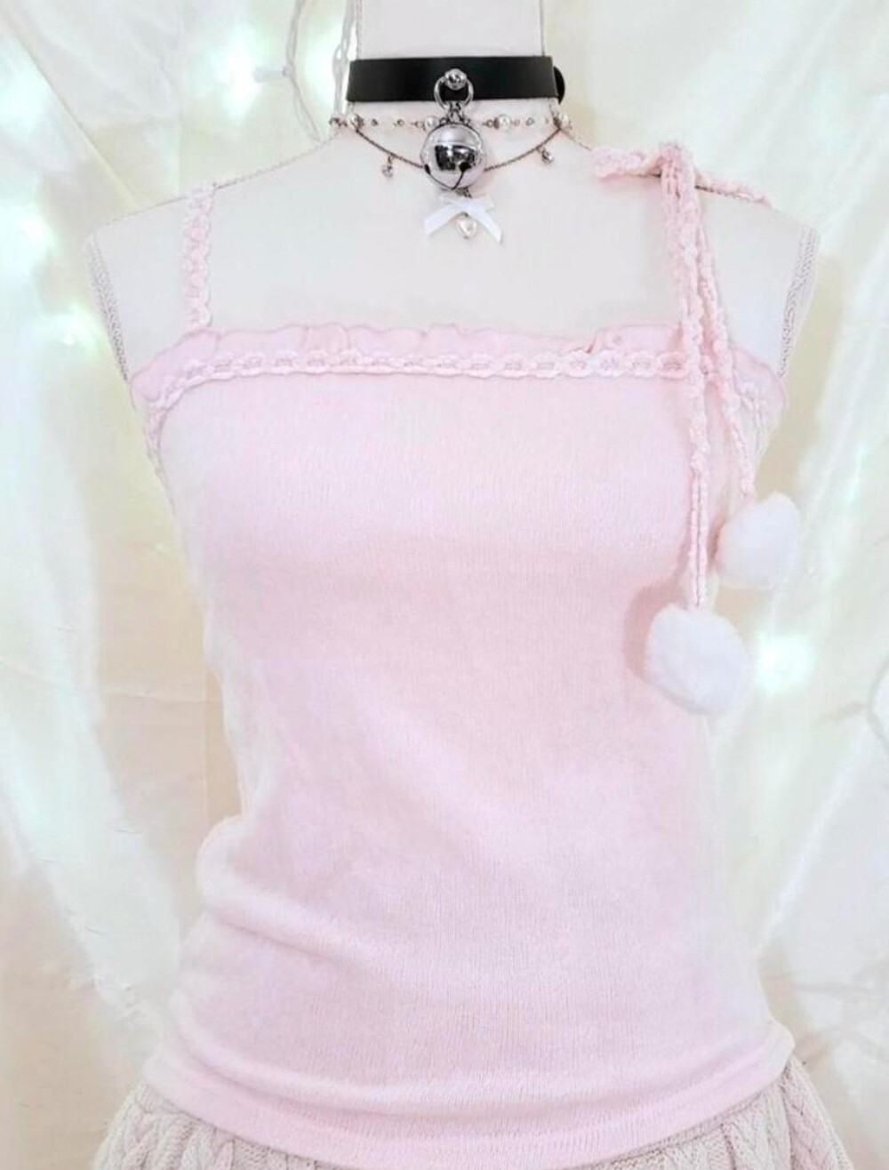 Viral Pinterest Vintage Liz Lisa Pom Pom Knit Cami!